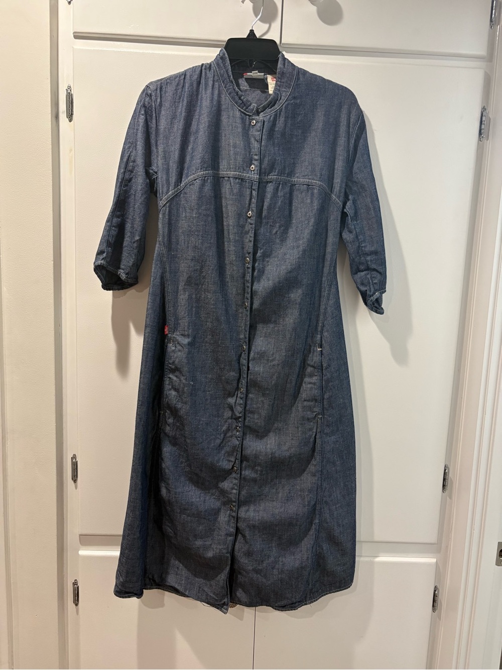 Levi's Dark Blue Denim Midi Shirt Dress